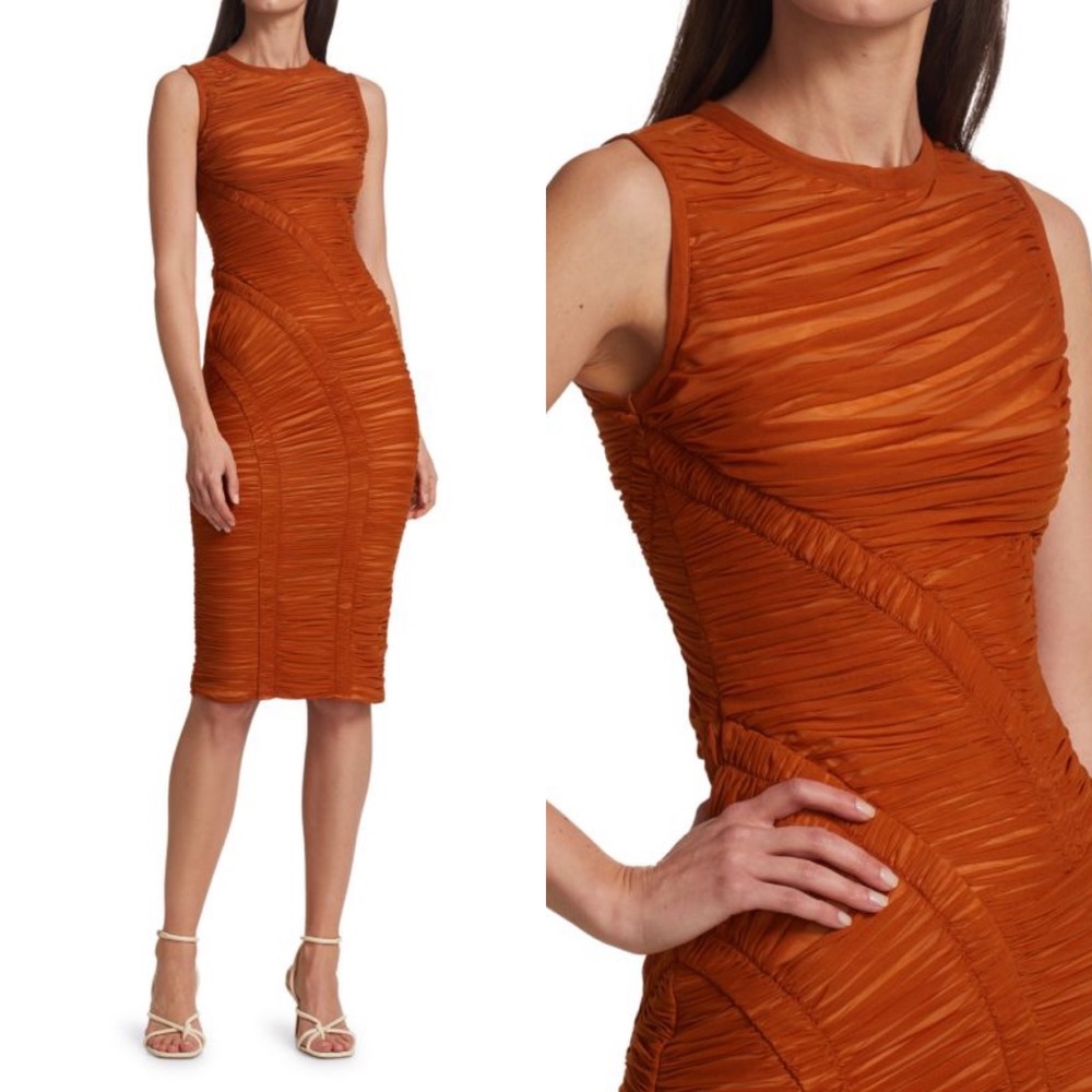Hervé Léger Asymmetric Draped Jersey Dress